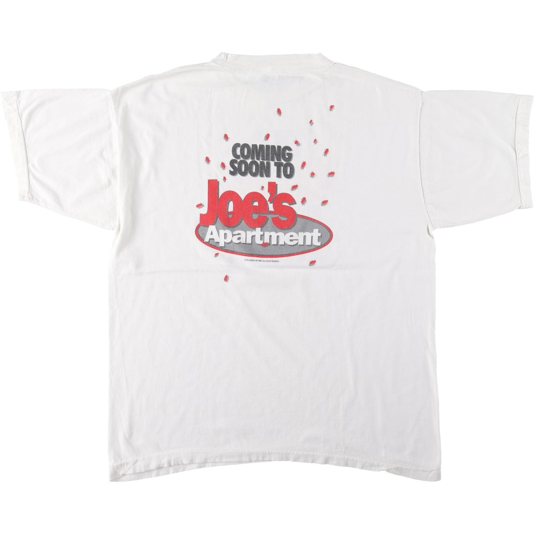 90'S Joe's Apartment movie t-shirt, men's size XL equivalent, vintage. unclear white type Vintage Second Hand