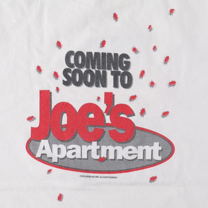 90'S Joe's Apartment movie t-shirt, men's size XL equivalent, vintage. unclear white type Vintage Second Hand