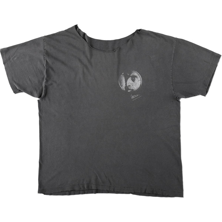 ~90'S MCESCHER Cut-off Art T-shirt, Men's XL equivalent, Vintage unclear black type Vintage Second Hand