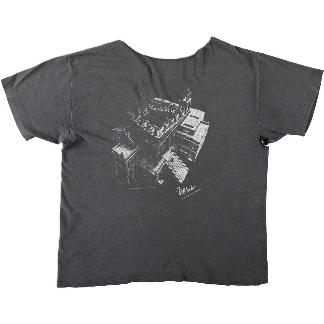 ~90'S MCESCHER Cut-off Art T-shirt, Men's XL equivalent, Vintage unclear black type Vintage Second Hand