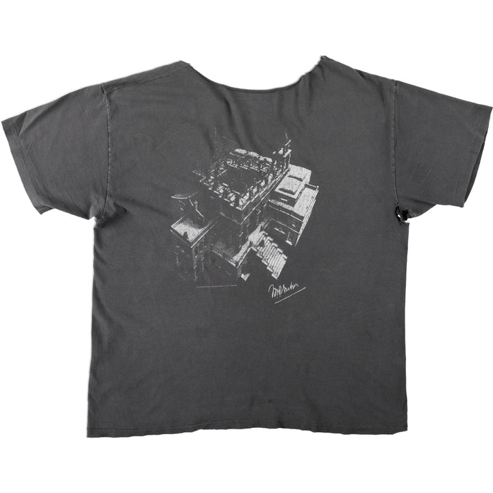 ~90'S MCESCHER Cut-off Art T-shirt, Men's XL equivalent, Vintage unclear black type Vintage Second Hand