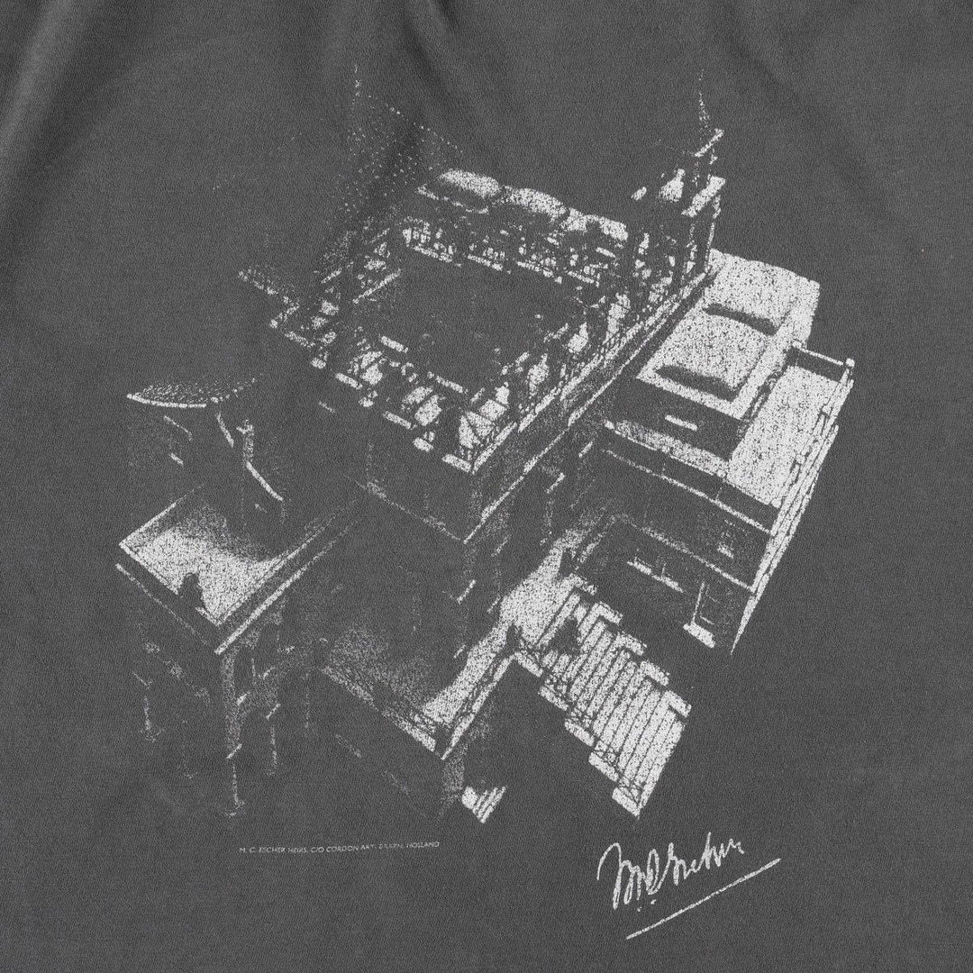 ~90'S MCESCHER Cut-off Art T-shirt, Men's XL equivalent, Vintage unclear black type Vintage Second Hand