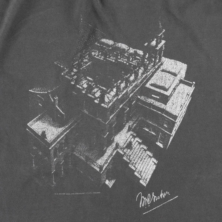 ~90'S MCESCHER Cut-off Art T-shirt, Men's XL equivalent, Vintage unclear black type Vintage Second Hand