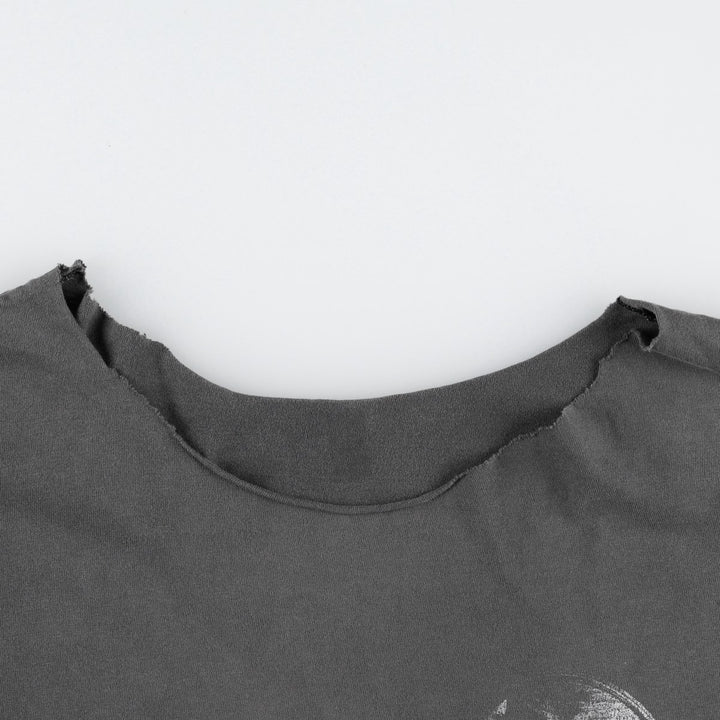 ~90'S MCESCHER Cut-off Art T-shirt, Men's XL equivalent, Vintage unclear black type Vintage Second Hand