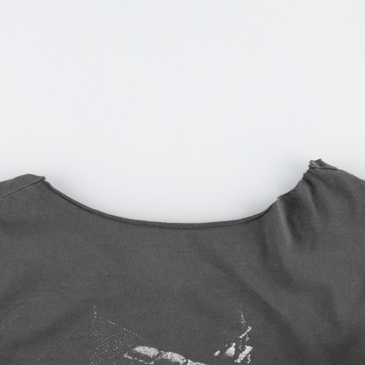 ~90'S MCESCHER Cut-off Art T-shirt, Men's XL equivalent, Vintage unclear black type Vintage Second Hand