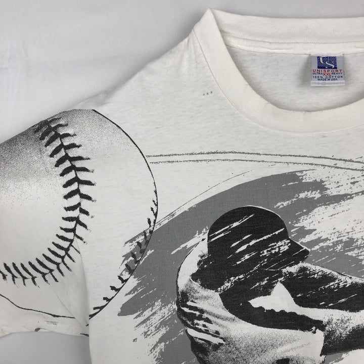 90'S UNISPORT Field of Dreams Overprint Movie T-Shirt, Made in USA, Men's XXL equivalent, Vintage cotton white type Vintage Second Hand
