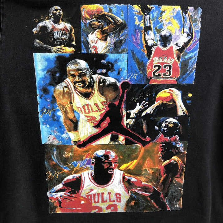 GRIFFIN ACTIVE WEAR NBA CHICAGOBULLS Sports Print T-Shirt (Men's Size L) cotton black type Vintage Second Hand