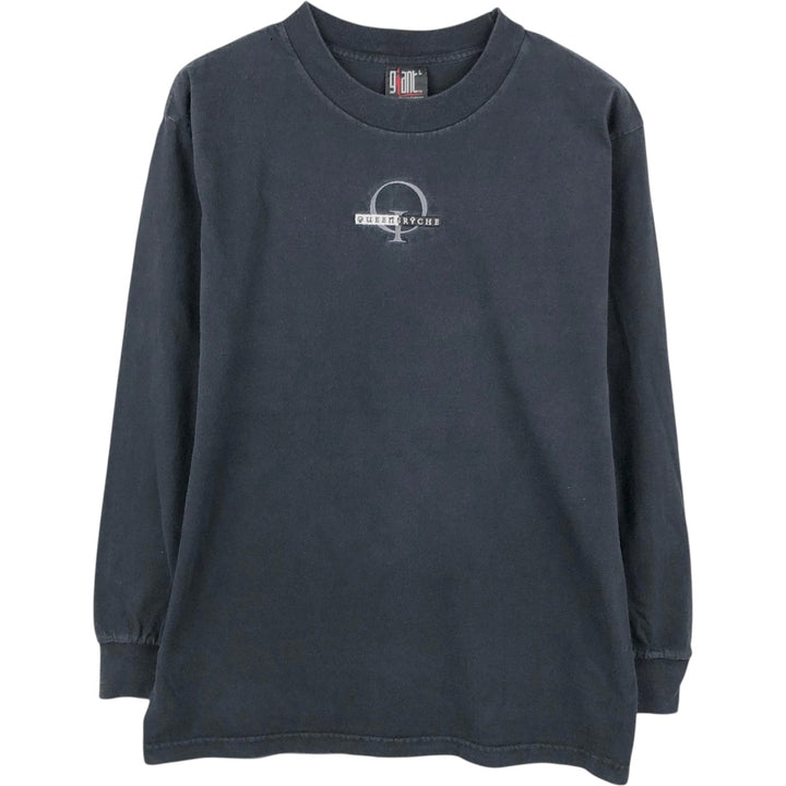 Giant Queensrÿche Long-Sleeve T-Shirt, Made in USA, Men's Size L (approx.) cotton black type Vintage Second Hand
