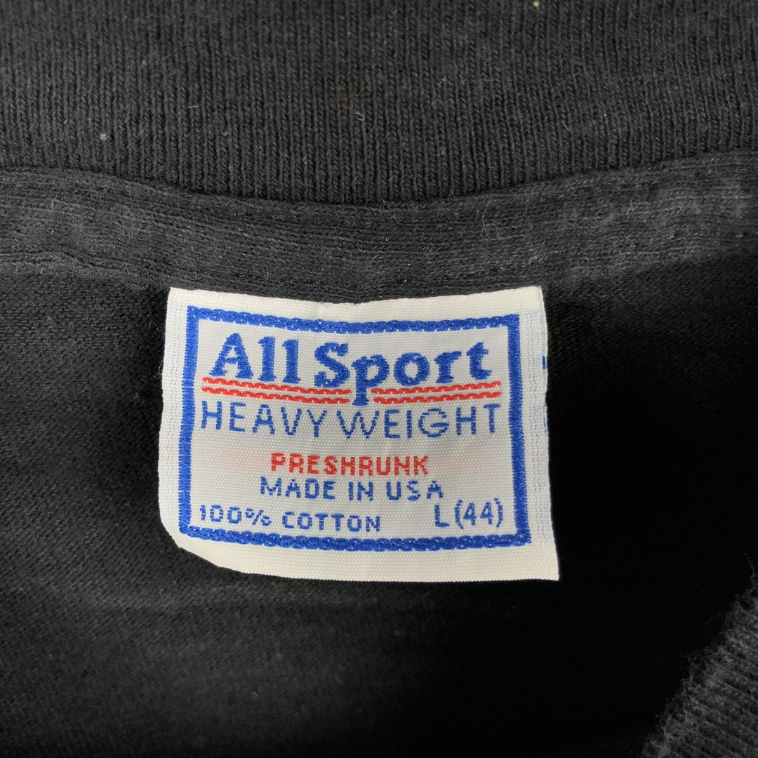2000'S All Sport Heavy Weight Long-Sleeve T-Shirt, Made in USA, Men's Size L (approx.) cotton black type Vintage Second Hand