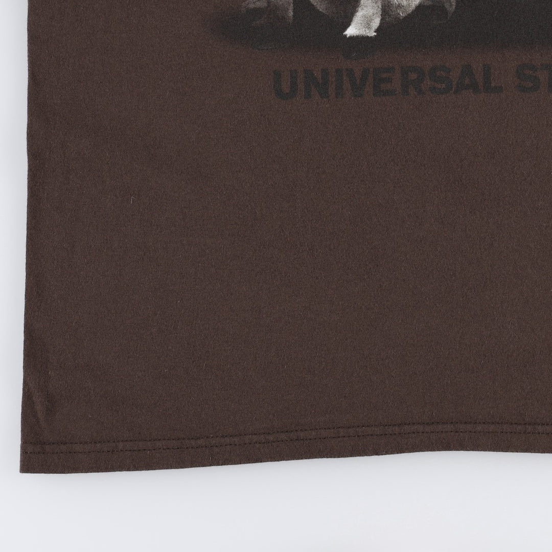 UNIVERSAL STUDIO Shrek 4-D Donkey Character Print T-Shirt (Men's Size L) cotton brown type Vintage Second Hand