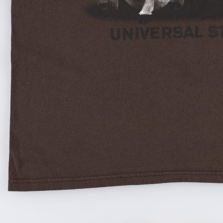 UNIVERSAL STUDIO Shrek 4-D Donkey Character Print T-Shirt (Men's Size L) cotton brown type Vintage Second Hand