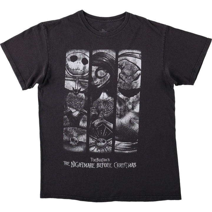 THE NIGHTMARE BEFORE CHRISTMAS Character Print T-Shirt (Men's XL equivalent) unclear black type Vintage Second Hand