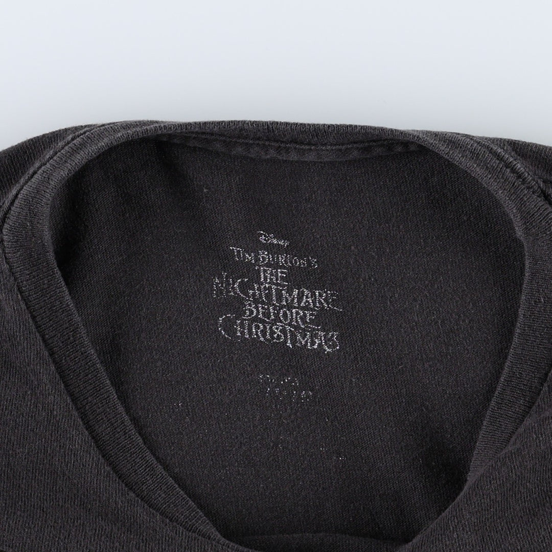 THE NIGHTMARE BEFORE CHRISTMAS Character Print T-Shirt (Men's XL equivalent) unclear black type Vintage Second Hand