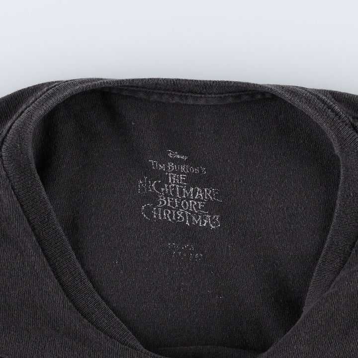 THE NIGHTMARE BEFORE CHRISTMAS Character Print T-Shirt (Men's XL equivalent) unclear black type Vintage Second Hand