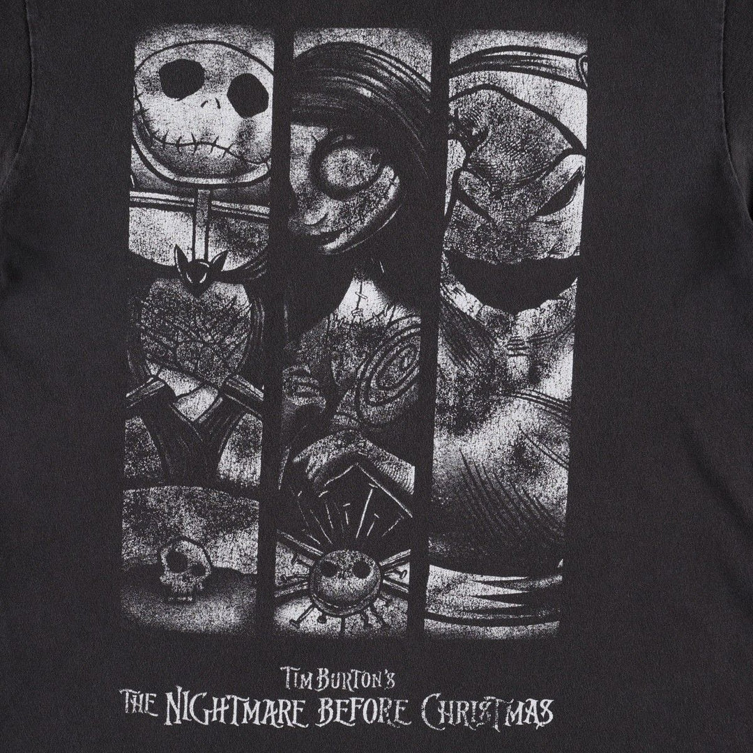 THE NIGHTMARE BEFORE CHRISTMAS Character Print T-Shirt (Men's XL equivalent) unclear black type Vintage Second Hand