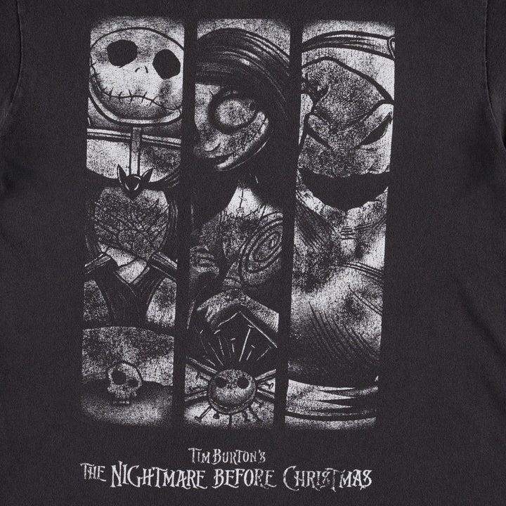 THE NIGHTMARE BEFORE CHRISTMAS Character Print T-Shirt (Men's XL equivalent) unclear black type Vintage Second Hand