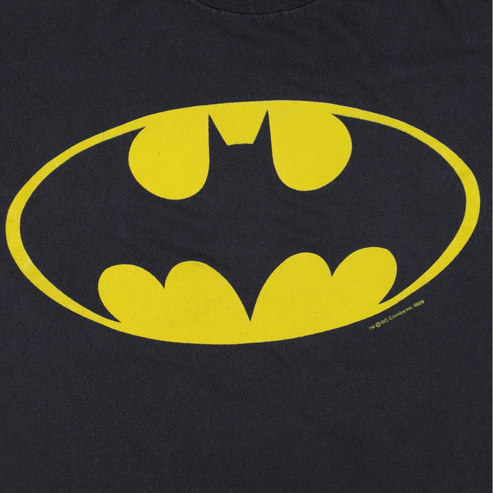 80'S Division 1 Batman character print T-shirt, Made in USA, Men's XL equivalent, Vintage polyester black type Vintage Second Hand