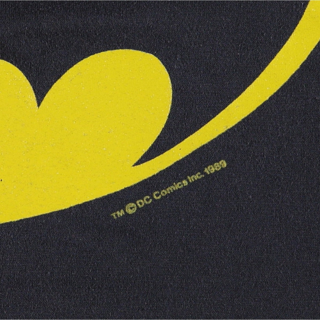 80'S Division 1 Batman character print T-shirt, Made in USA, Men's XL equivalent, Vintage polyester black type Vintage Second Hand