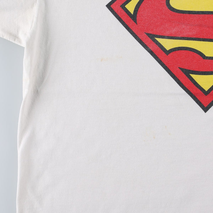 90'S DC Comics Superman Character Print T-Shirt, Made in USA, Men's XL equivalent, Vintage cotton white type Vintage Second Hand