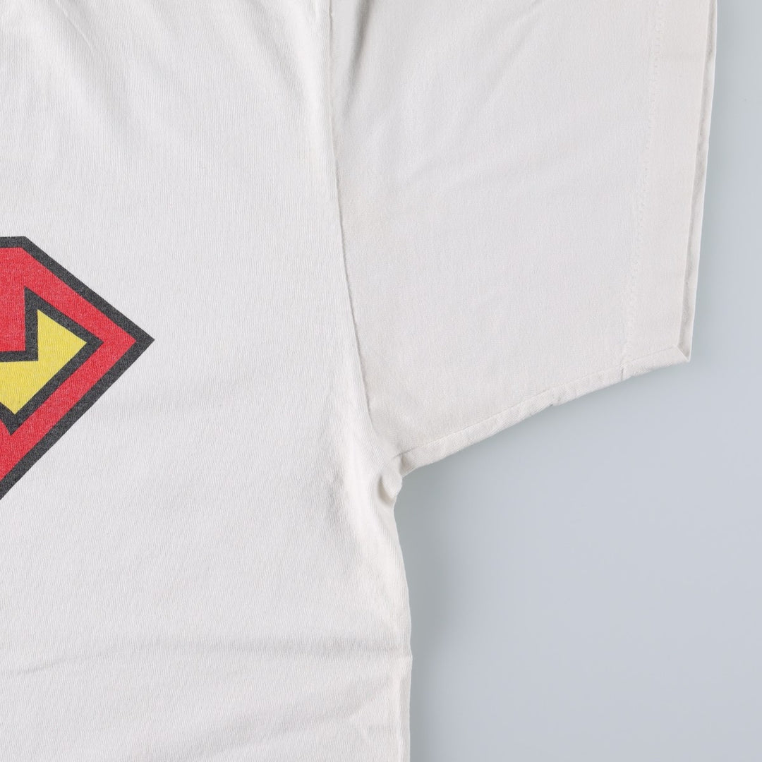 90'S DC Comics Superman Character Print T-Shirt, Made in USA, Men's XL equivalent, Vintage cotton white type Vintage Second Hand