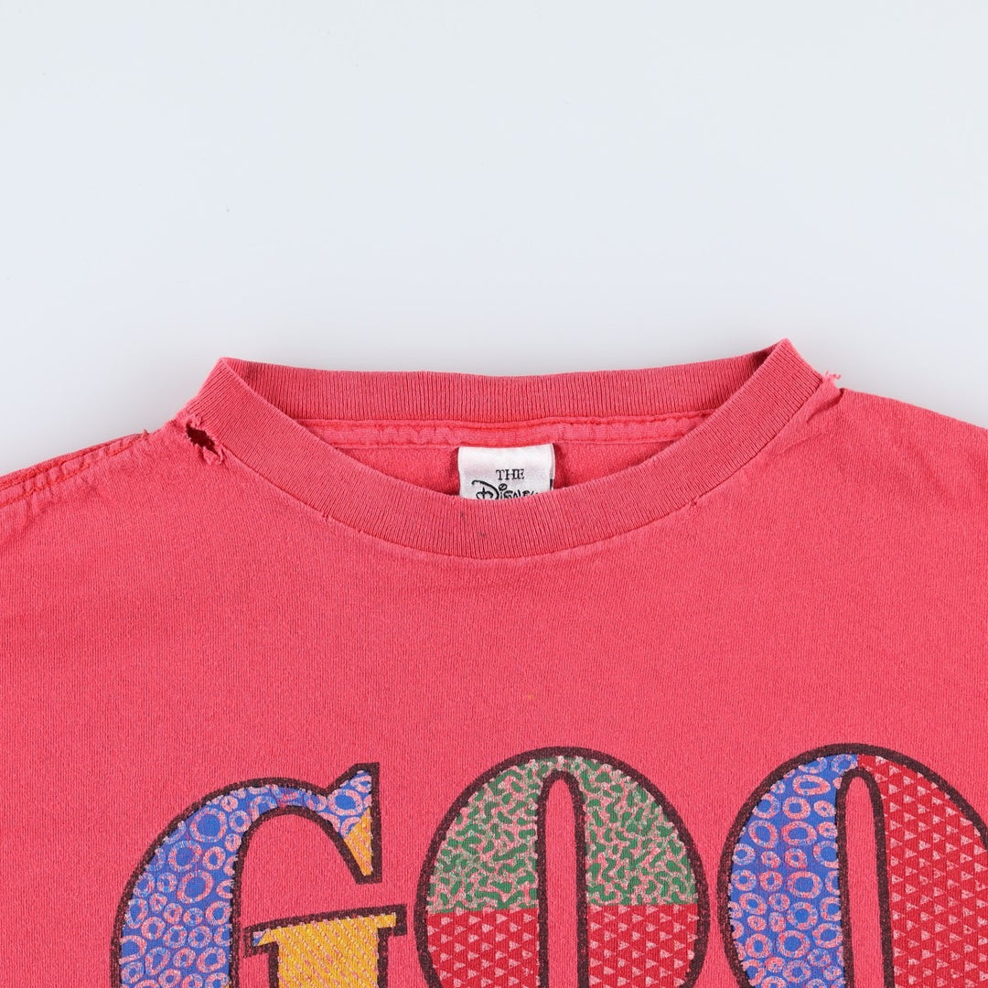 90'S Disney Store Goofy character print T-shirt, Made in USA, Men's XL equivalent, Vintage cotton red type Vintage Second Hand