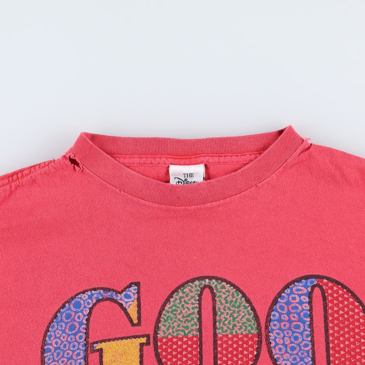 90'S Disney Store Goofy character print T-shirt, Made in USA, Men's XL equivalent, Vintage cotton red type Vintage Second Hand