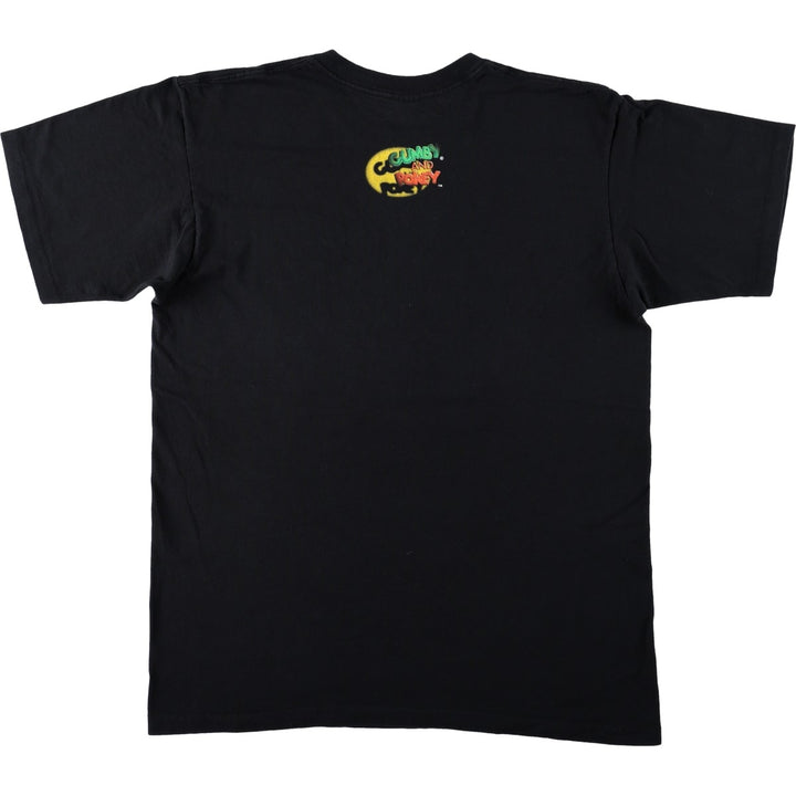 90'S GUMBY anime character print T-shirt, men's size XL equivalent, vintage. unclear black type Vintage Second Hand