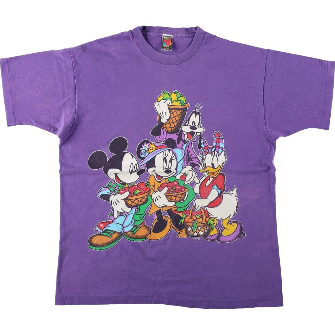 90'S MICKEY UNLIMITED DISNEY Disney Character Print T-Shirt, Made in USA, Men's XL equivalent, Vintage cotton purple type Vintage Second Hand