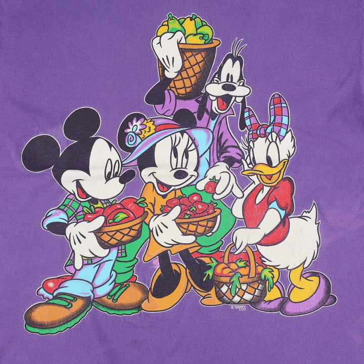 90'S MICKEY UNLIMITED DISNEY Disney Character Print T-Shirt, Made in USA, Men's XL equivalent, Vintage cotton purple type Vintage Second Hand