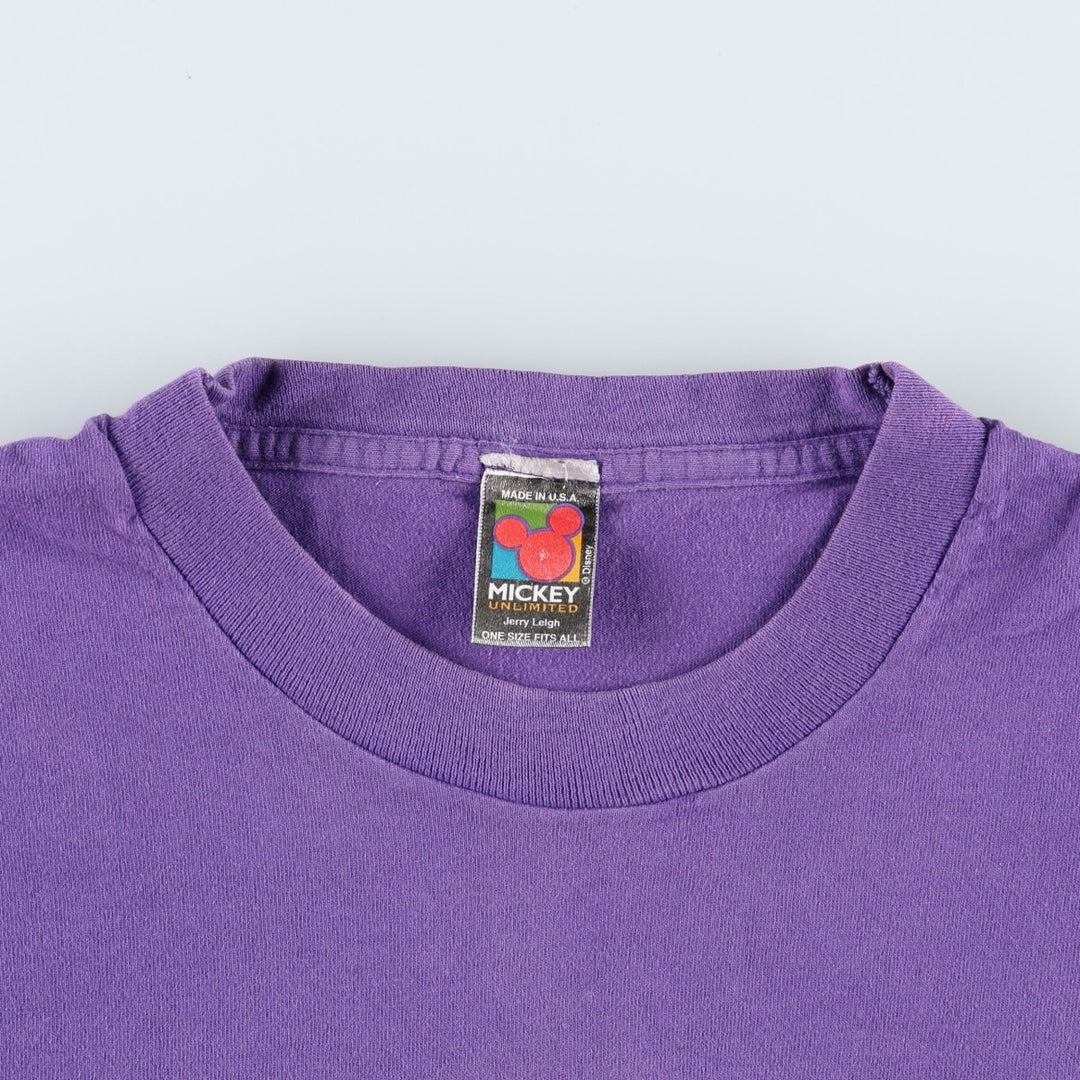 90'S MICKEY UNLIMITED DISNEY Disney Character Print T-Shirt, Made in USA, Men's XL equivalent, Vintage cotton purple type Vintage Second Hand