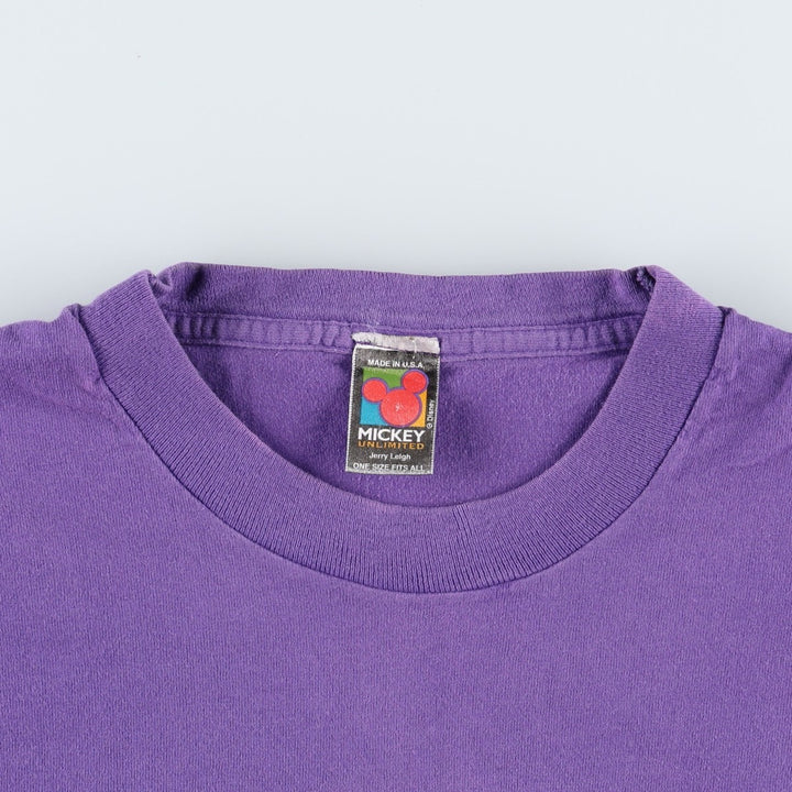 90'S MICKEY UNLIMITED DISNEY Disney Character Print T-Shirt, Made in USA, Men's XL equivalent, Vintage cotton purple type Vintage Second Hand
