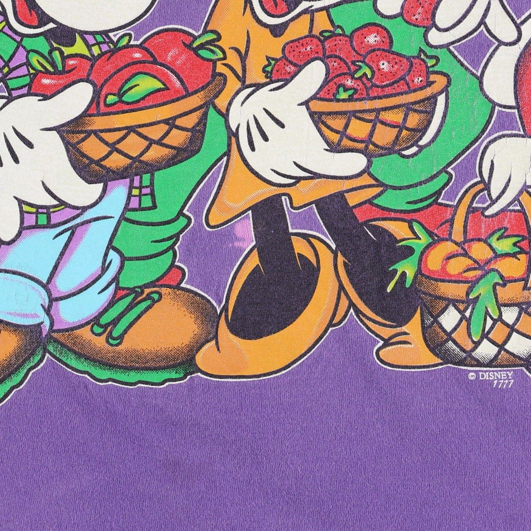 90'S MICKEY UNLIMITED DISNEY Disney Character Print T-Shirt, Made in USA, Men's XL equivalent, Vintage cotton purple type Vintage Second Hand