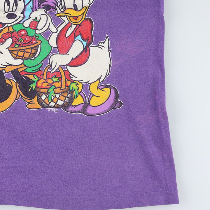 90'S MICKEY UNLIMITED DISNEY Disney Character Print T-Shirt, Made in USA, Men's XL equivalent, Vintage cotton purple type Vintage Second Hand