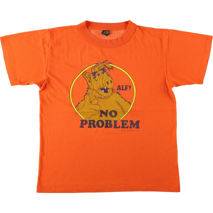 80'S TOP HALF ALF Alf Character Print T-Shirt, Made in USA, Men's Size L (Equivalent), Vintage cotton orange type Vintage Second Hand