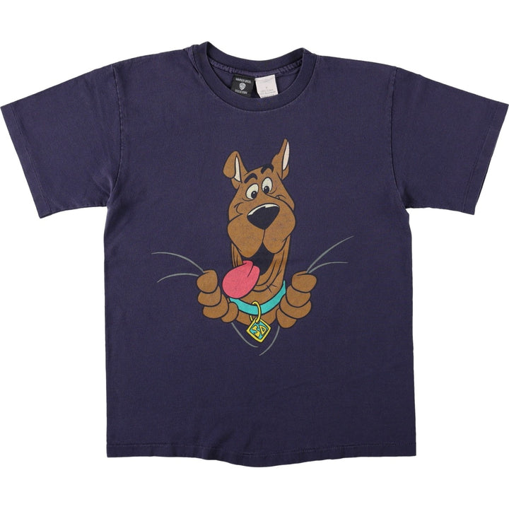 90'S Warner Bros. Scooby-Doo character print T-shirt, Made in USA, Men's size M equivalent, Vintage cotton navy blue type Vintage Second Hand