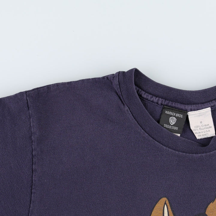 90'S Warner Bros. Scooby-Doo character print T-shirt, Made in USA, Men's size M equivalent, Vintage cotton navy blue type Vintage Second Hand