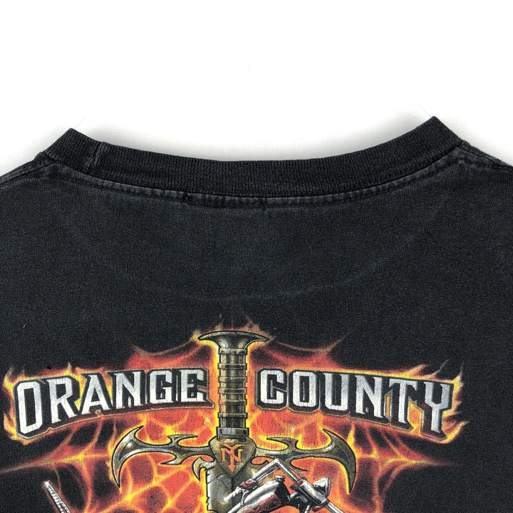 Orange County Choppers Fire Pattern Motorcycle Long-Sleeve T-Shirt (Men's XL equivalent) cotton black type Vintage Second Hand