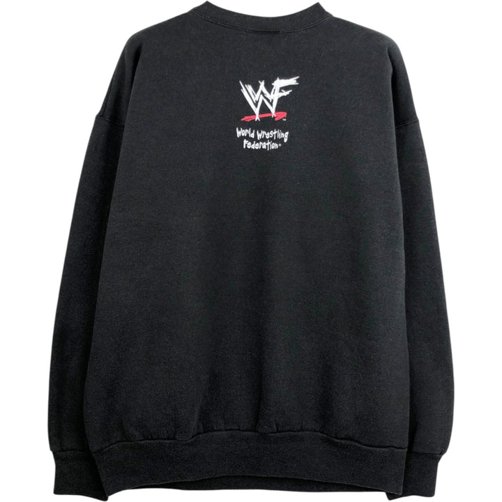 80'S Hanes WWF Snake/Python Pattern Pro Wrestling Print Sweatshirt, Men's Size L (approx.), Vintage unclear black type Vintage Second Hand