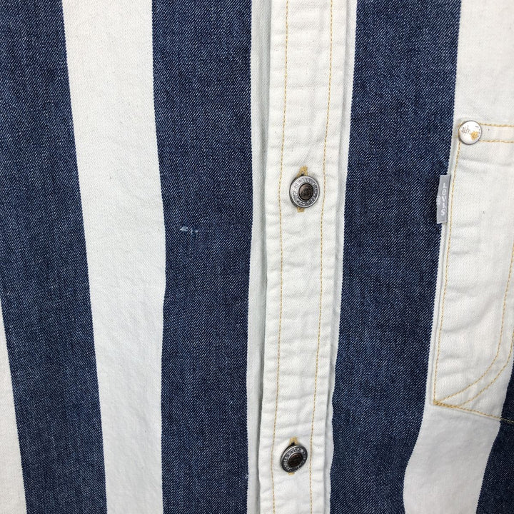 Levi's SILVER TAB Stripe Pattern Long-Sleeve Denim Shirt, Men's Size L (approx.) cotton white type Vintage Second Hand