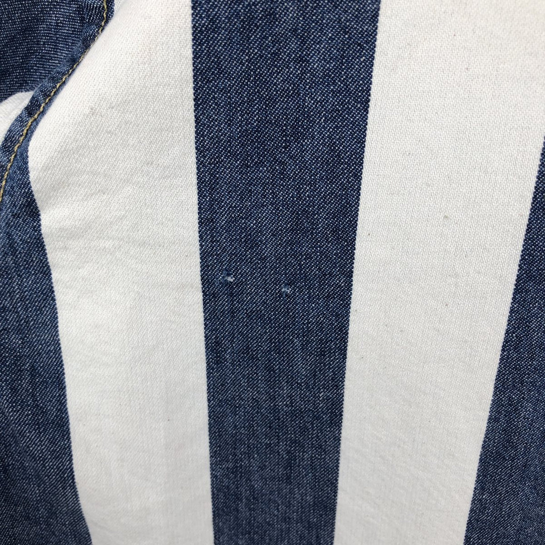 Levi's SILVER TAB Stripe Pattern Long-Sleeve Denim Shirt, Men's Size L (approx.) cotton white type Vintage Second Hand