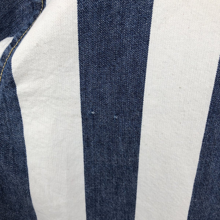 Levi's SILVER TAB Stripe Pattern Long-Sleeve Denim Shirt, Men's Size L (approx.) cotton white type Vintage Second Hand