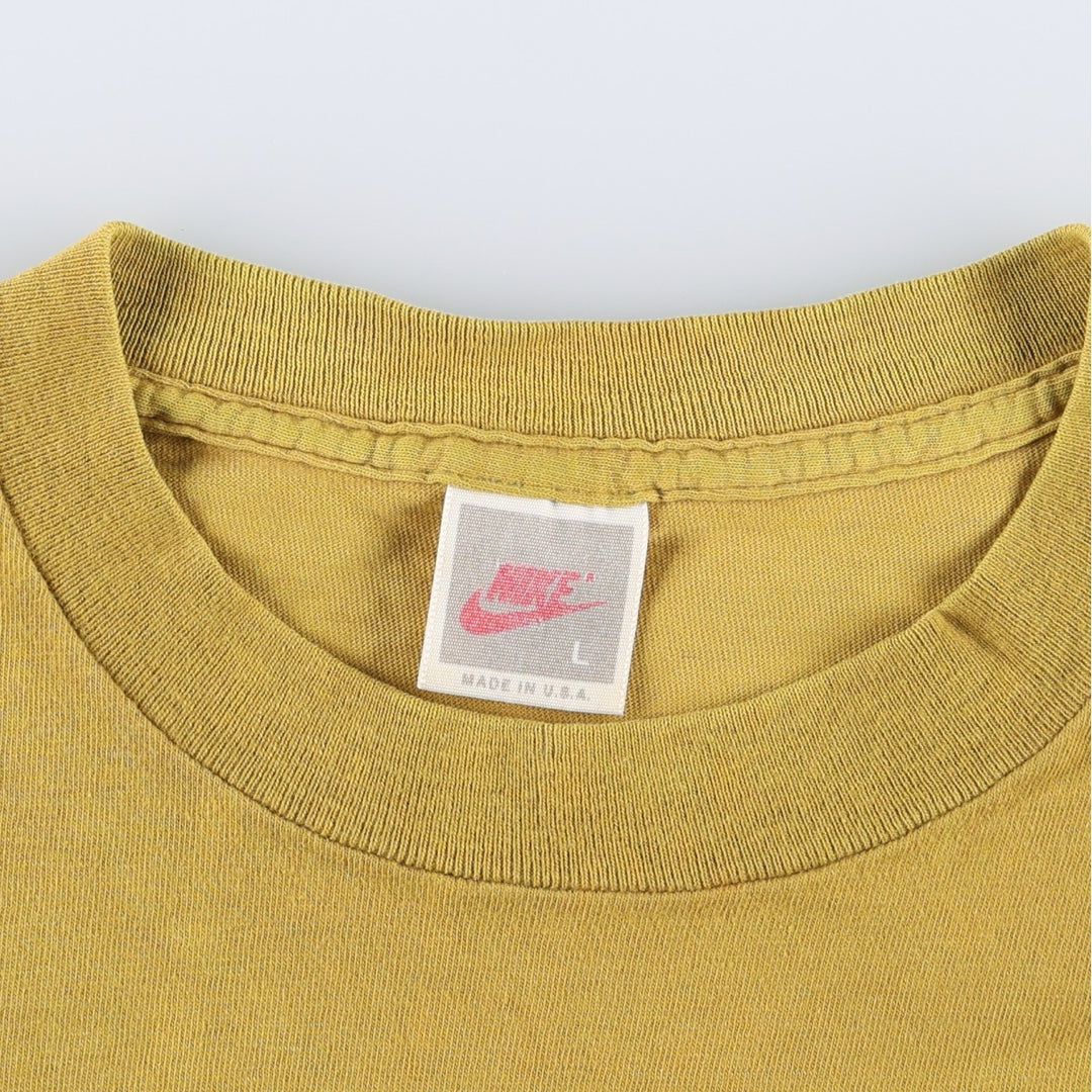 90'S Nike AIR JORDAN Sport Print T-Shirt (Silver Tag) - Made in USA - Men's Size L (Equivalent) - Vintage cotton yellow type Vintage Second Hand