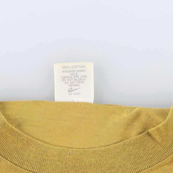 90'S Nike AIR JORDAN Sport Print T-Shirt (Silver Tag) - Made in USA - Men's Size L (Equivalent) - Vintage cotton yellow type Vintage Second Hand
