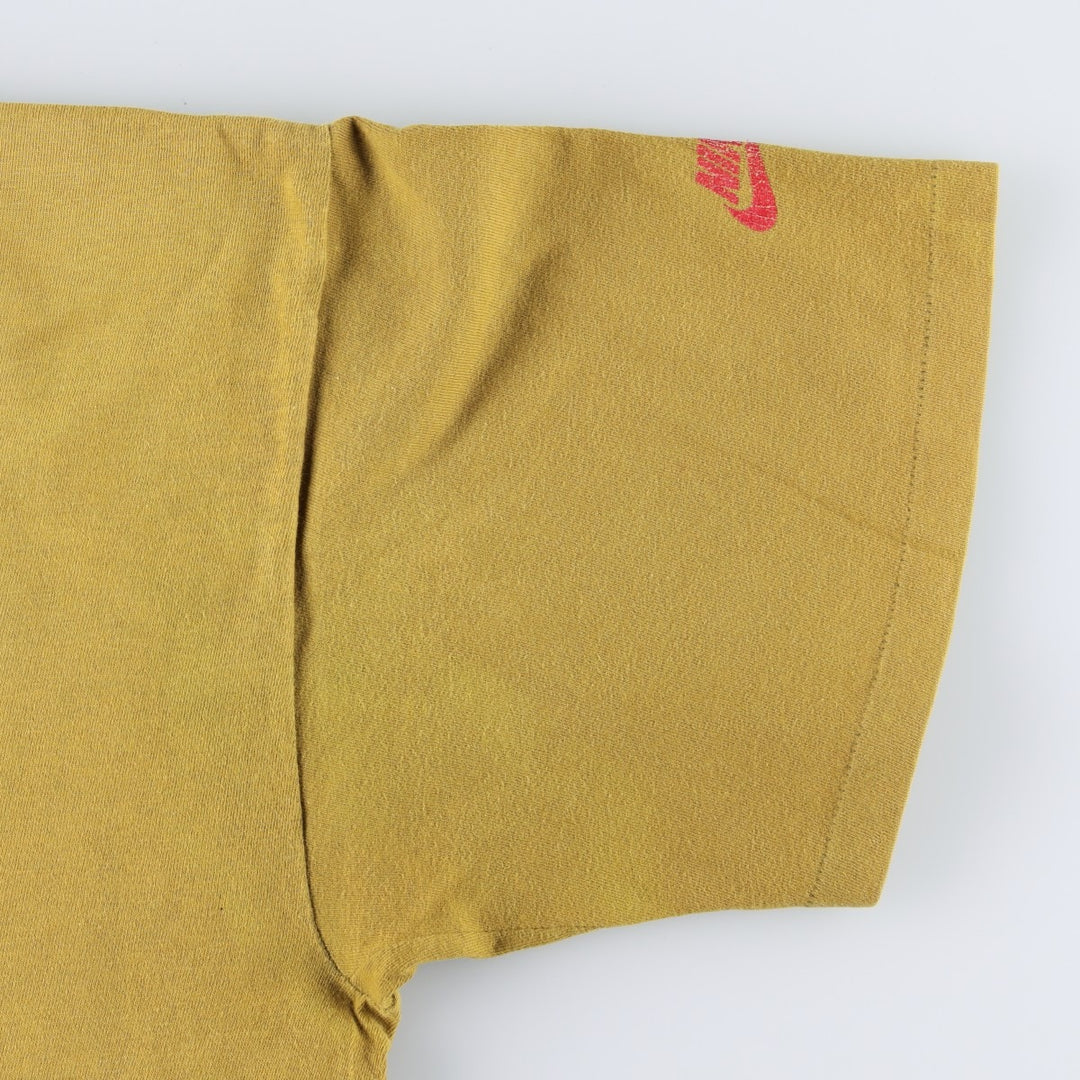 90'S Nike AIR JORDAN Sport Print T-Shirt (Silver Tag) - Made in USA - Men's Size L (Equivalent) - Vintage cotton yellow type Vintage Second Hand