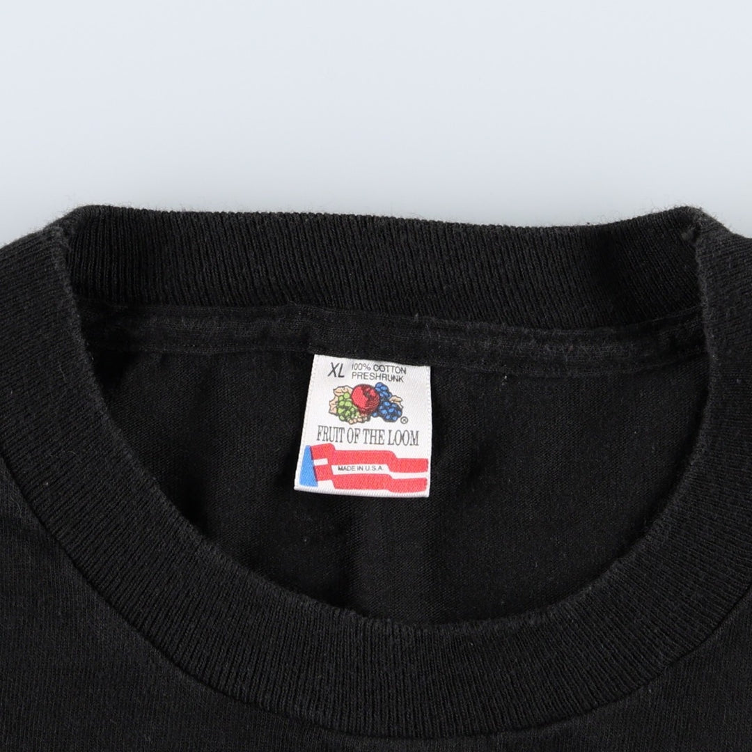 90'S Fruit of the Loom Message Print T-Shirt Made in USA Men's XL Vintage cotton black type Vintage Second Hand