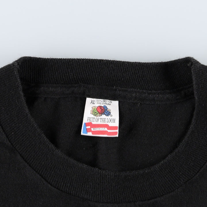 90'S Fruit of the Loom Message Print T-Shirt Made in USA Men's XL Vintage cotton black type Vintage Second Hand