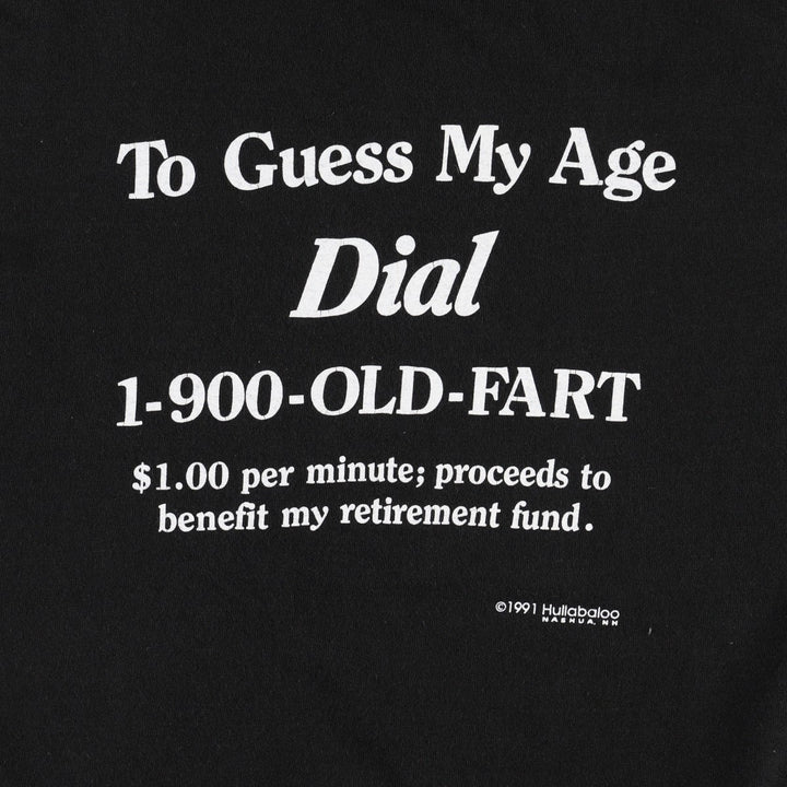90'S Fruit of the Loom Message Print T-Shirt Made in USA Men's XL Vintage cotton black type Vintage Second Hand