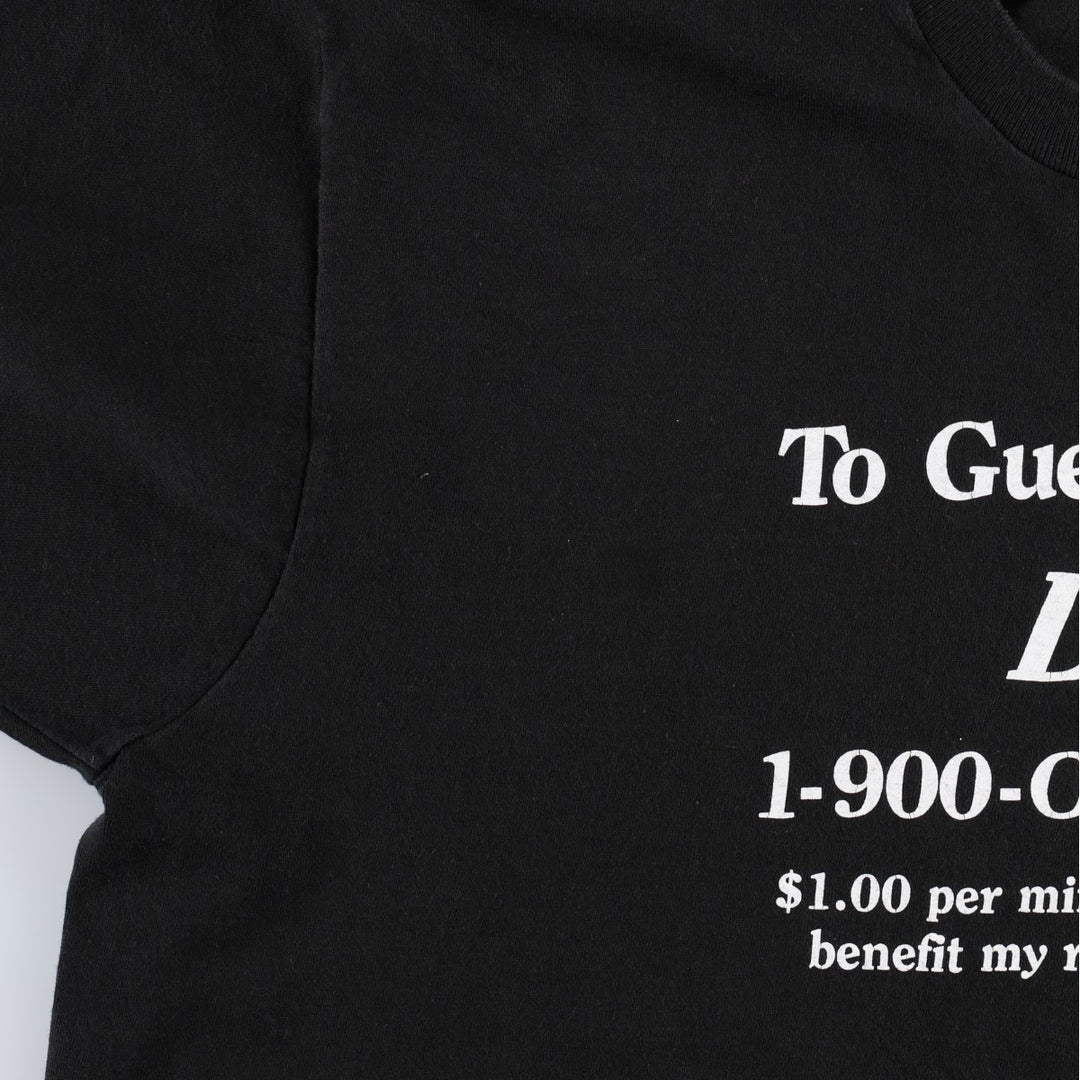 90'S Fruit of the Loom Message Print T-Shirt Made in USA Men's XL Vintage cotton black type Vintage Second Hand
