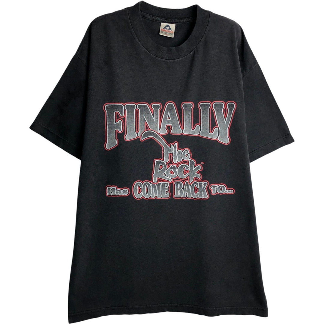 ALSTYLE Dwayne Johnson Sports Print T-Shirt (Men's Size L) cotton black type Vintage Second Hand