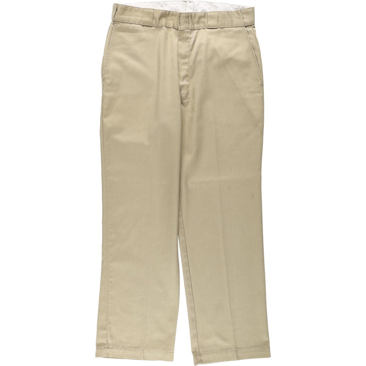 1980'S Dickies Work Pants, Made in USA, Men's Size W34 (approx.), Vintage polyester Beige type Vintage Second Hand